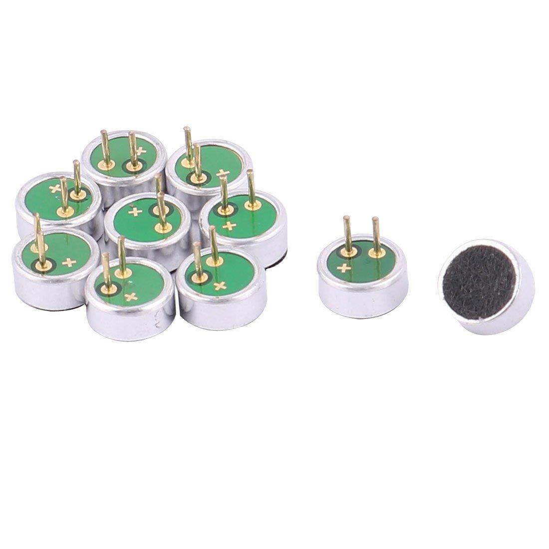 uxcell 2 Terminal Electret Condenser Microphone 6mm x 2.7mm 10 Pcs