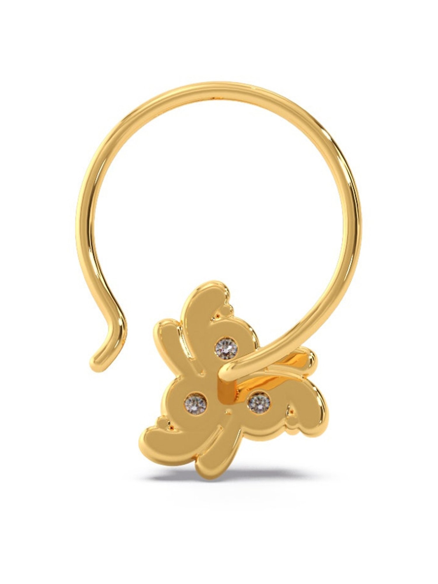 Candere by Kalyan Jewellers 18k Yellow Gold and Diamond Nosepin for Women