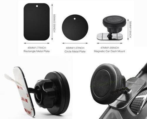 Nato Magna Mount [2 Pack] Magnetic Car Mount Holder for iPhone X 8 7s 6s Plus 5s Samsung Galaxy S8 Edge S7 S6 Note 5 Note 4, any cell phones or Tablets, Universal 360 degree, devices less than 2 Ib