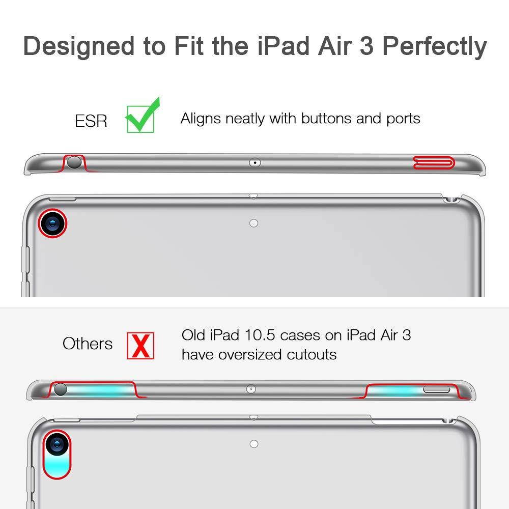 ESR Case for iPad Air 3 Case, Auto Sleep/Wake Lightweight Stand Case, Hard Back Cover Yippee Trifold Smart Case Specially Designed for iPad Air 3 10.5" 2019, Rose Gold