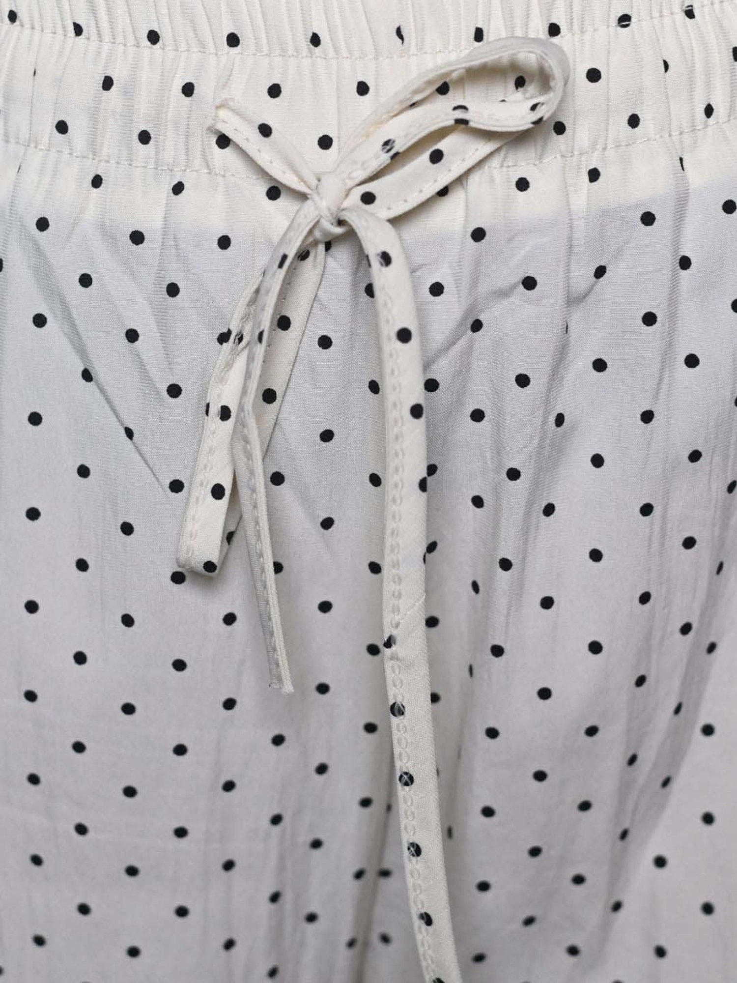 Odette Off-White Cotton Printed Flared Pants