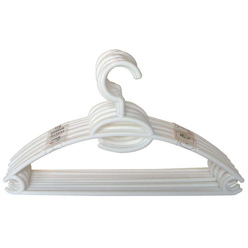 Home Basics Plastic Hanger, (Pack of 10), White