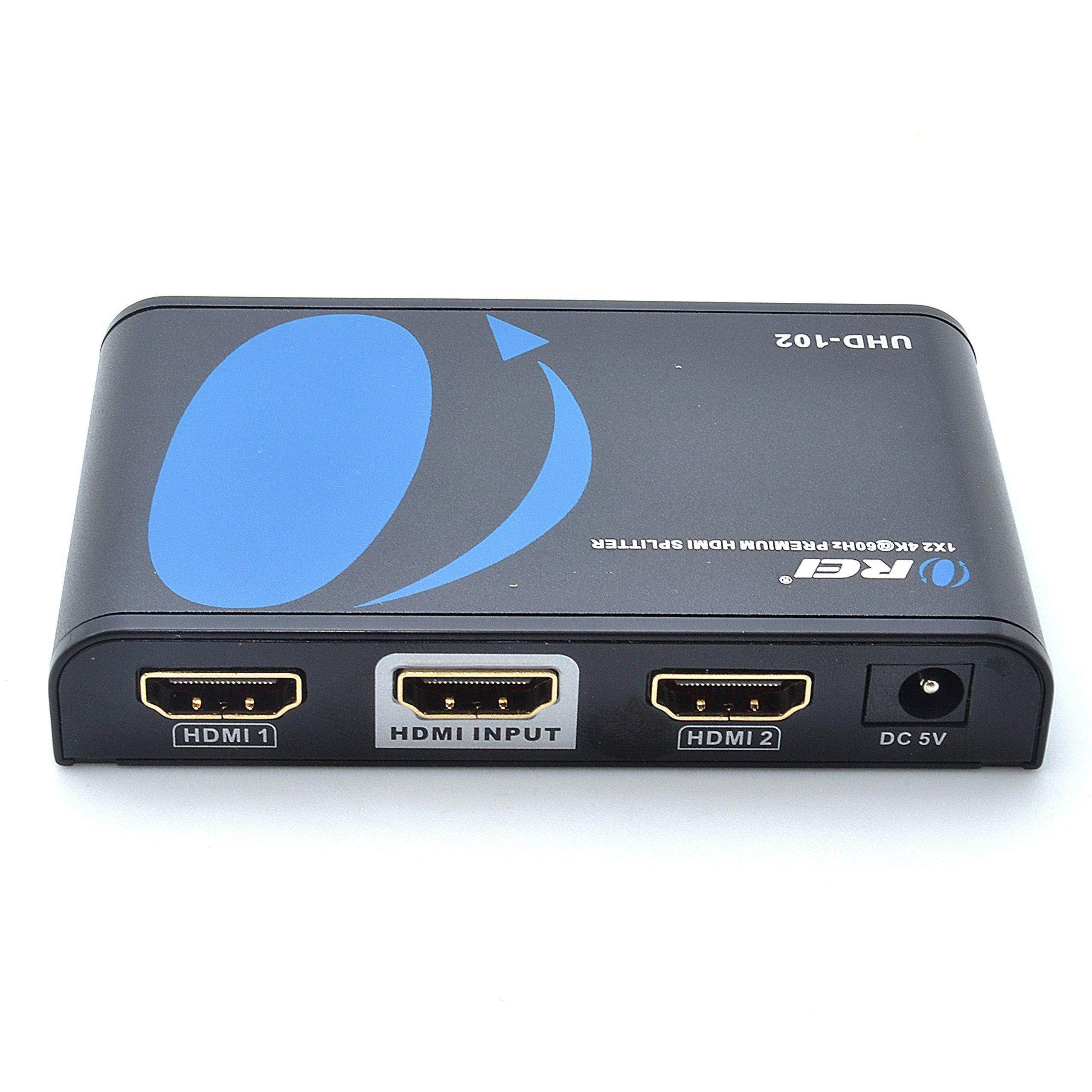 Orei 1x2 2.0 HDMI Splitter 2 Ports with Full Ultra HDCP 2.2, 4K at 60Hz & 3D Supports EDID Control - UHD-102