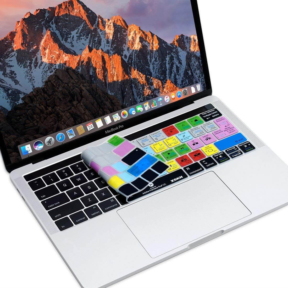 XSKN 2016 New Shortcut Design Series Keyboard Skin Cover for Touch Bar Models MacBook Pro 13 (A1706) & MacBook Pro 15 (A1707), US EU Universal Version (Premiere)