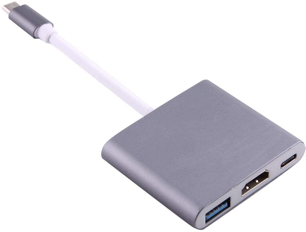 USB-C Multimedia 4K HDMI USB Charging Adapter for MacBook with Pass Thru Charging, Space Gray (K181-1041-SG4I)