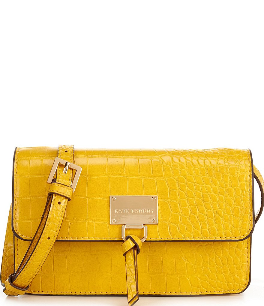 Kate Landry Croco Flap Crossbody Bag