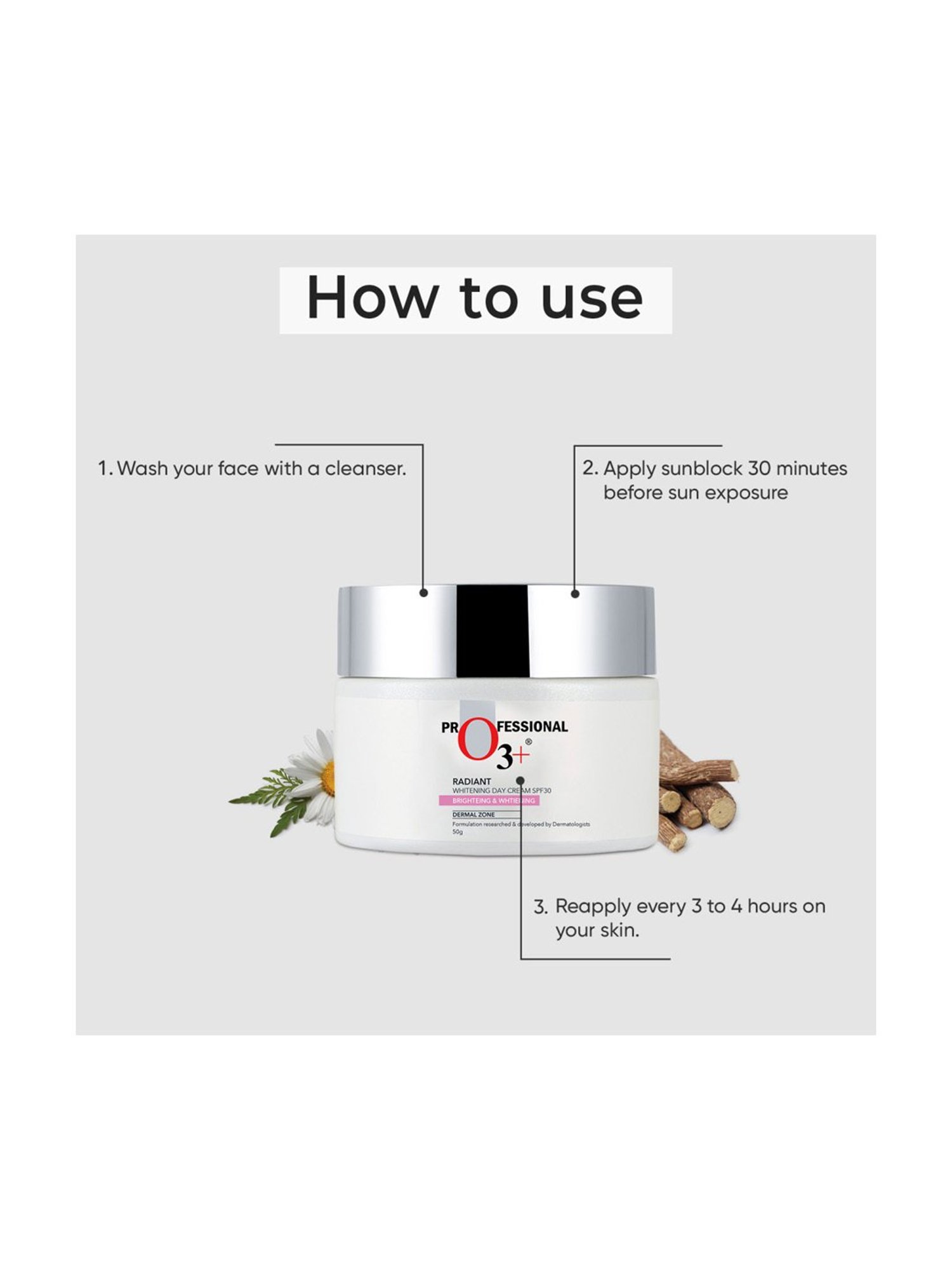 O3+ Day Cream Spf 30 Radiant Brightening And Whitening - 50 gm