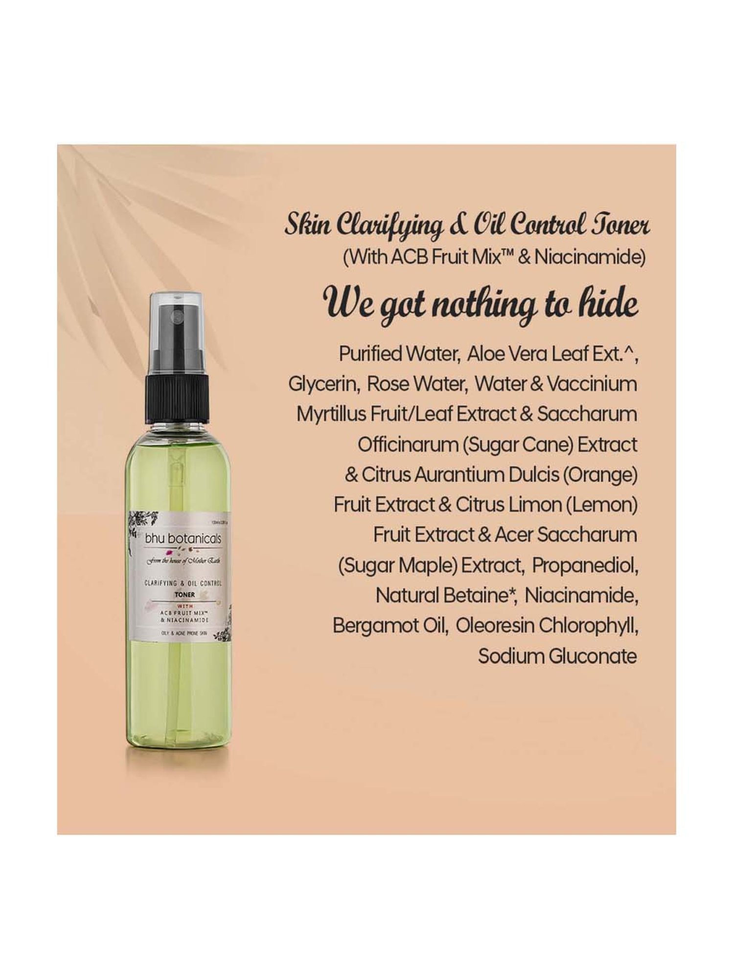 bhu botanicals Clarifying & Oil Control Toner - 100 ml