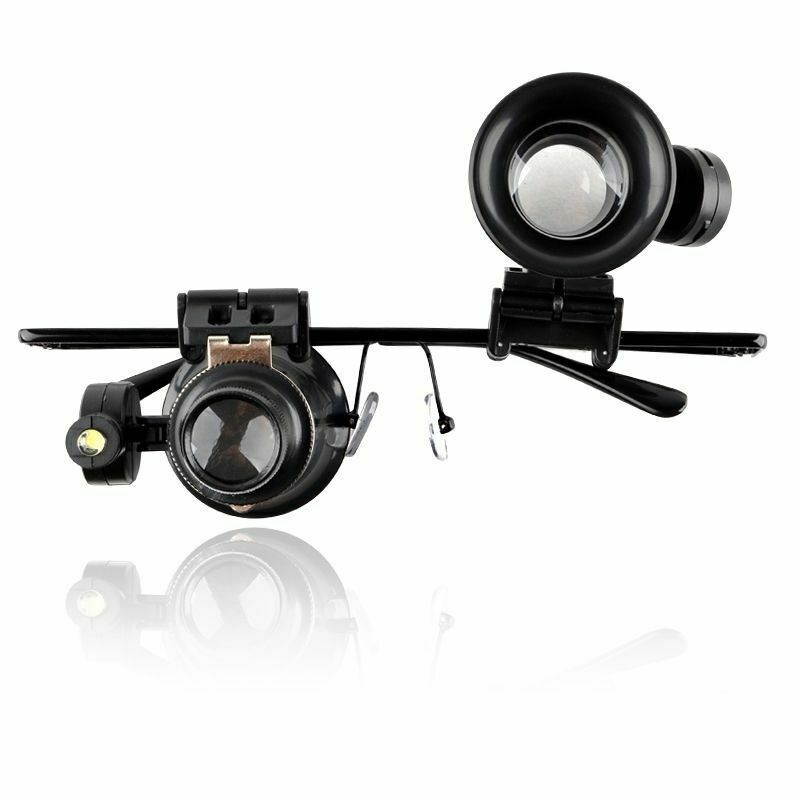 20x Magnifying Eye Magnifier Glasses Loupe Lens Jeweler Watch Repair LED Light