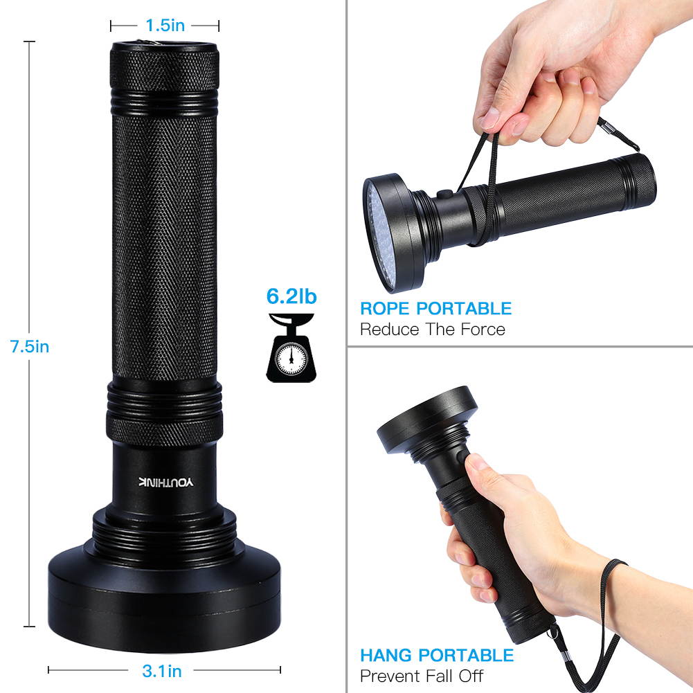 UV 100 LED Blacklight Scorpion 395-400nm Violet Flashlight Detection Torch Light