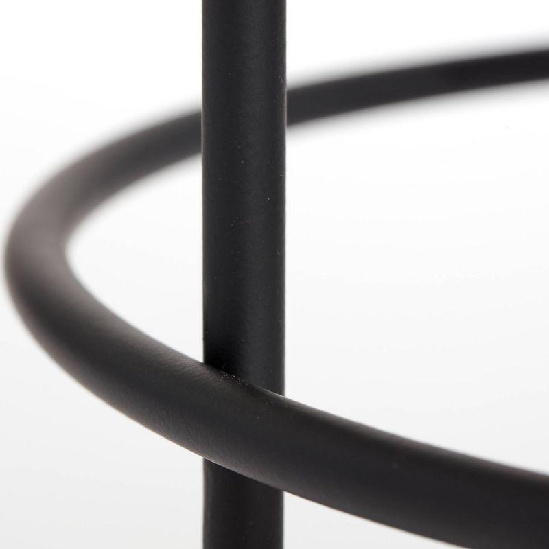 Leone Velvet Upholstered Vanity Stool Black/Gray - Adore Decor