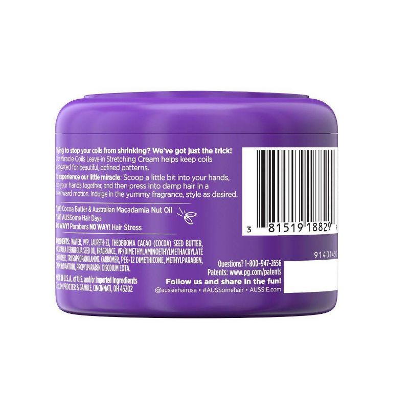 Aussie Miracle Coils Sulfate-Free Leave-In Stretching Balm with Cocoa Butter - 7.6 fl oz