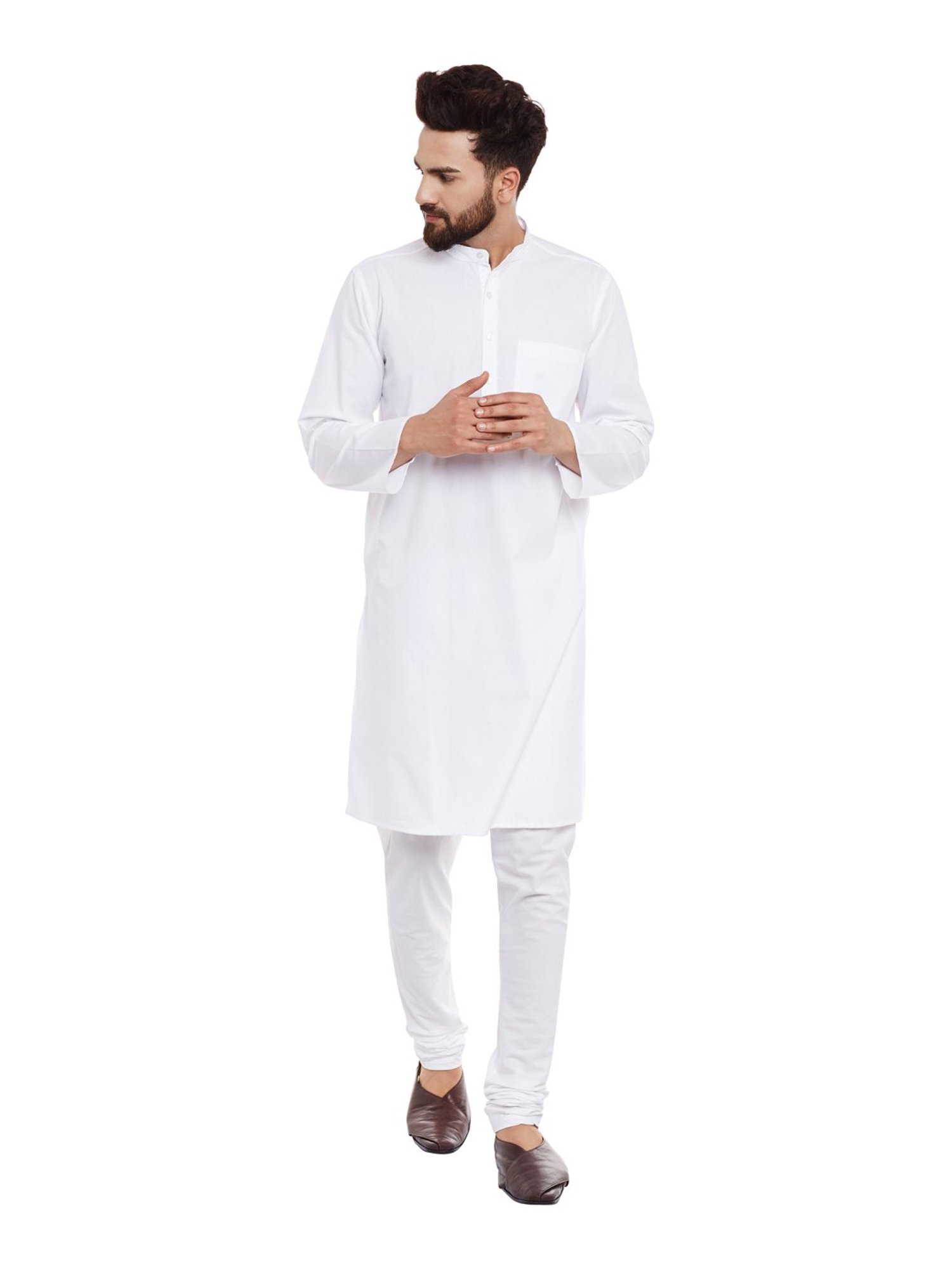 Even White Cotton Regular Fit Kurta