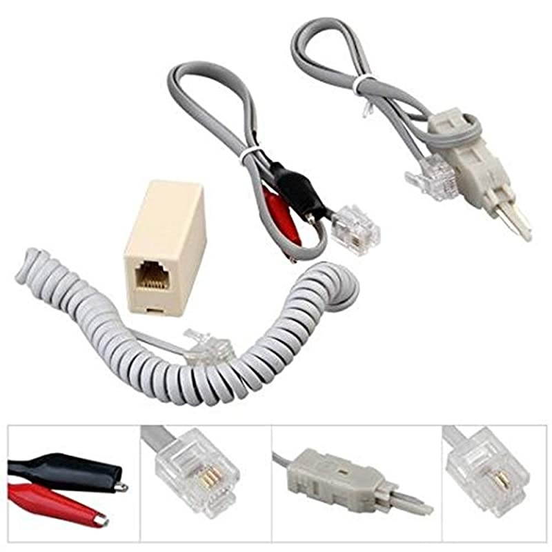 Telephone Phone Line Butt Test Tester Lineman Tool Cable Set(Gray)