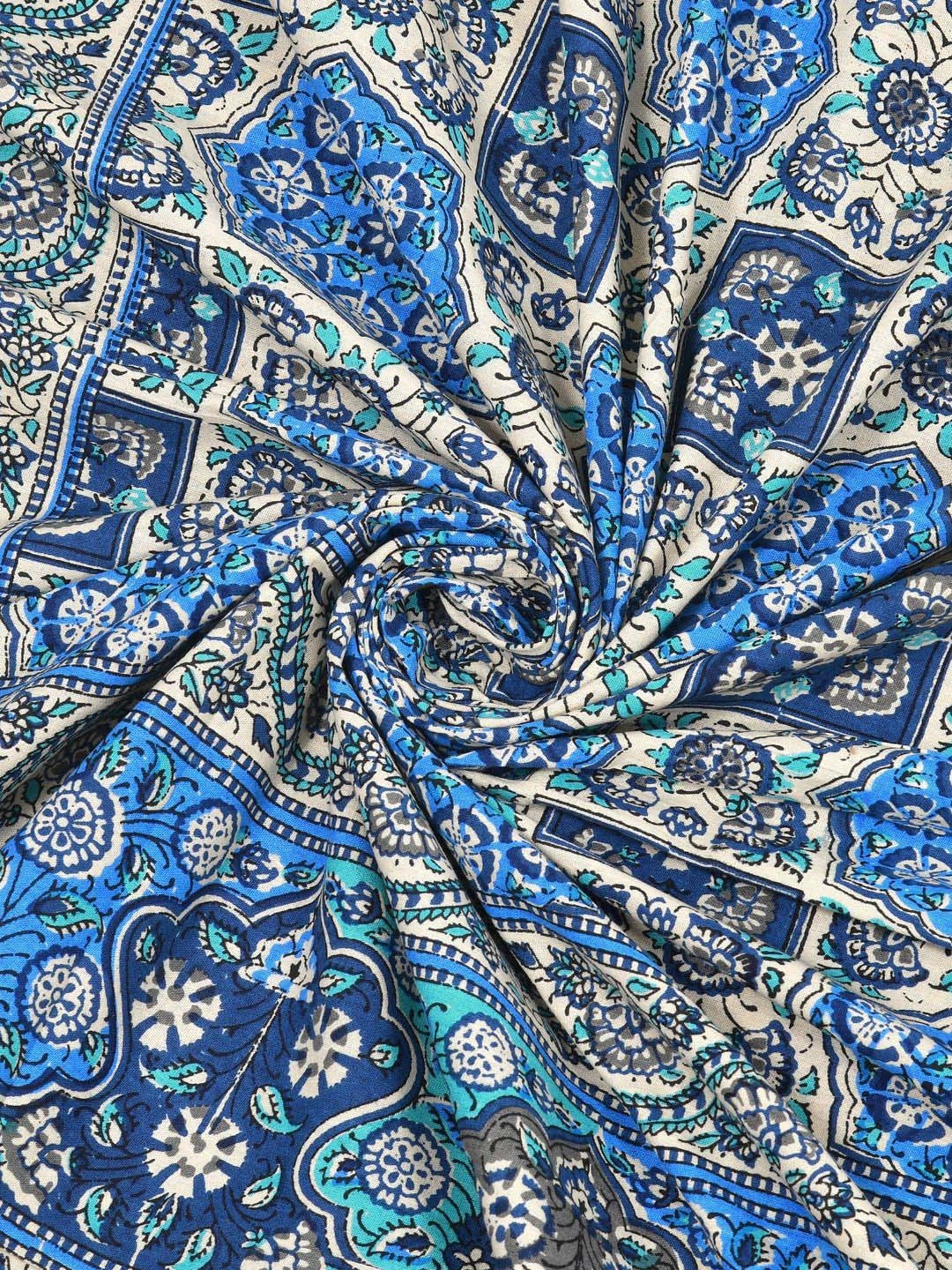 JaipurFabric Denim Blue Cotton 180 TC Double Bedsheet with 2 Pillow Covers