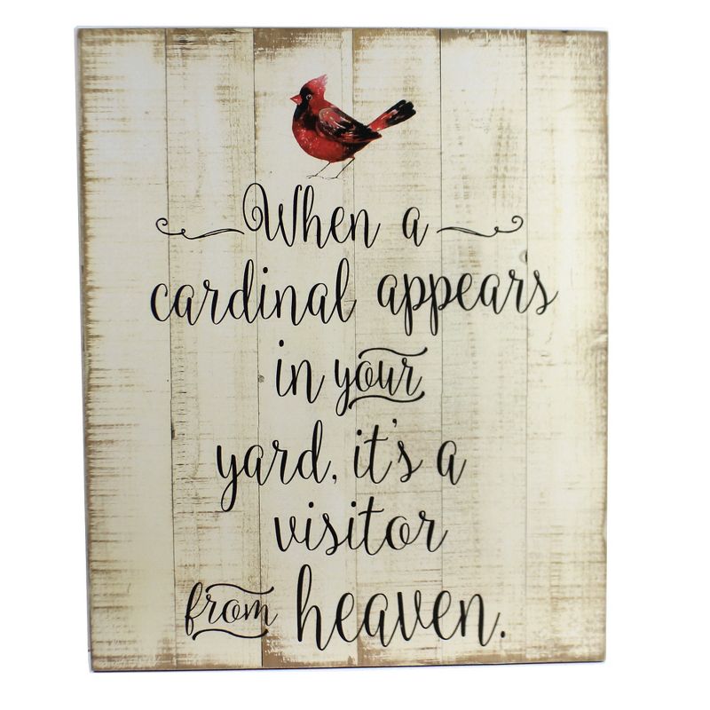 Home Decor 22.0" When A Cardinal Appears Plaque Visitor From Heaven  -  Wall Sign Panels