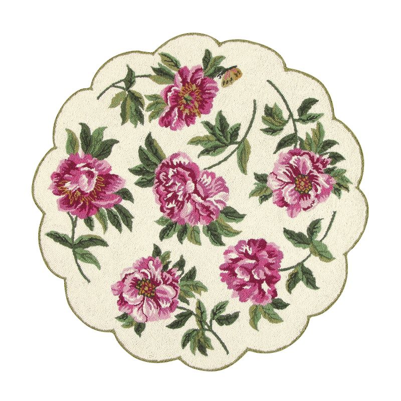 3'x3' Round Floral Accent Rug Pink - C&F Home
