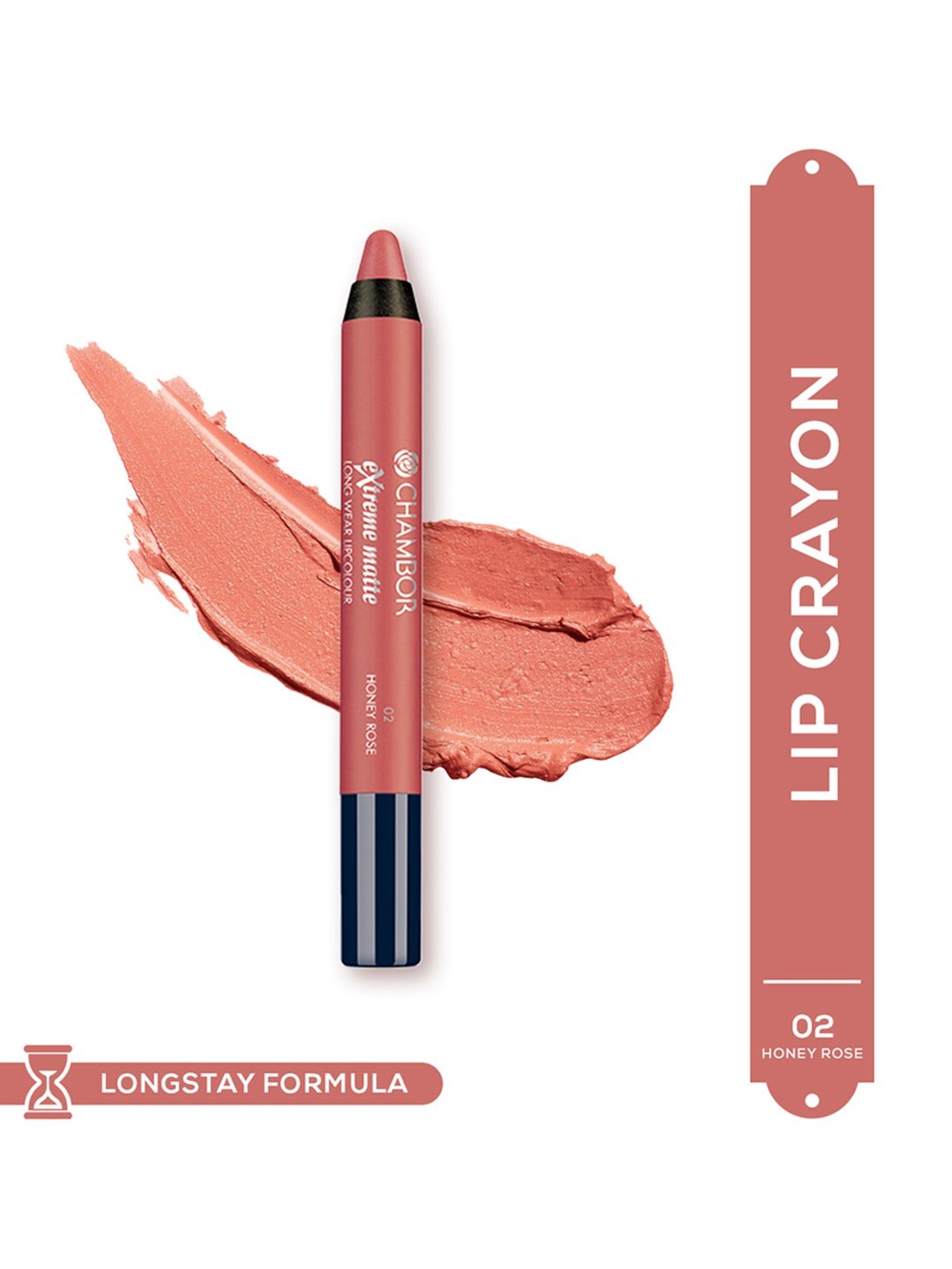 CHAMBOR Extreme Matte Long Wear Lipcolour 02 Honey Rose - 2.5 gm