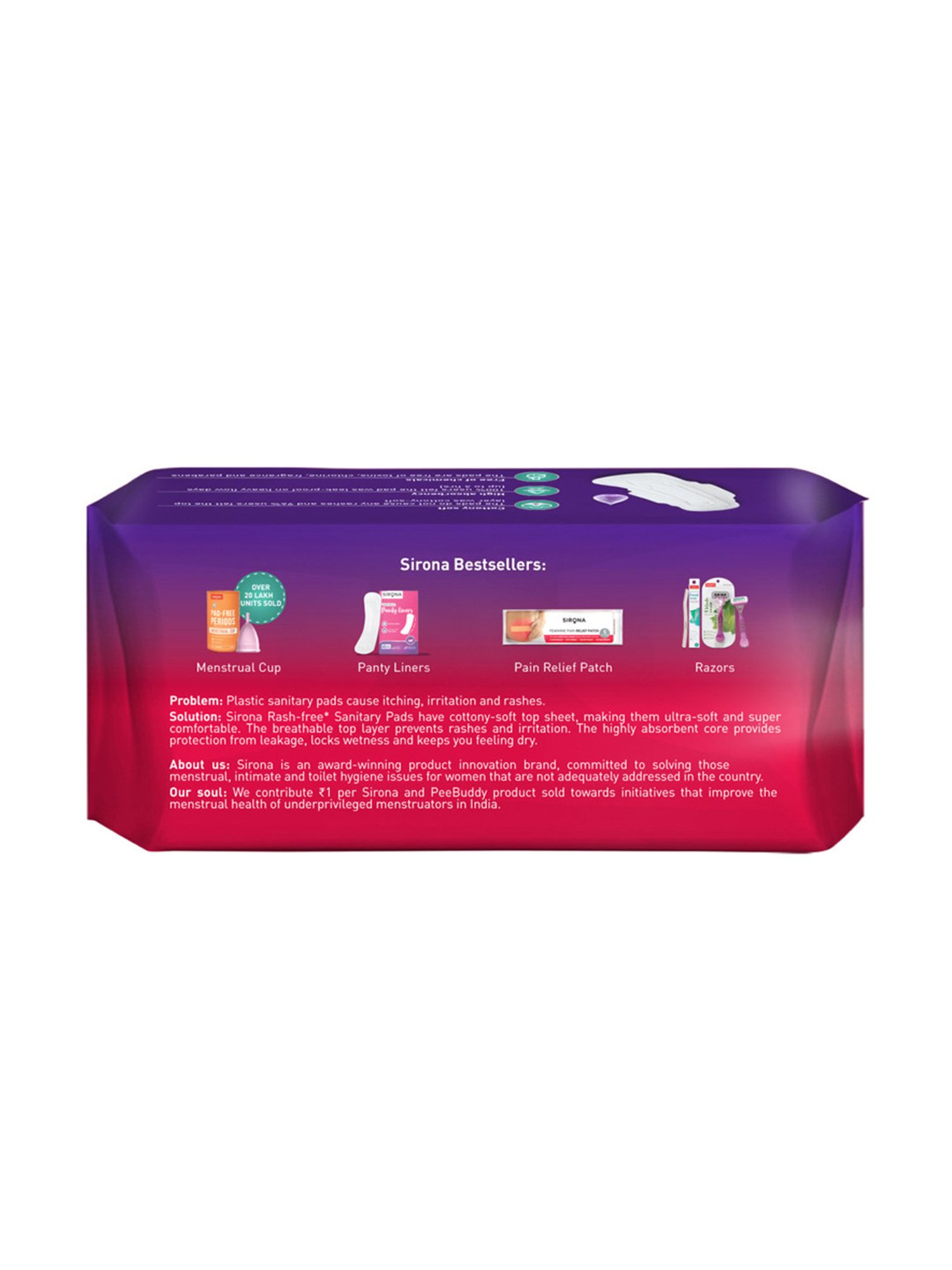 Sirona Cottony Soft Rash Free Sanitary Pads for Women Extra Large - 30 Pads