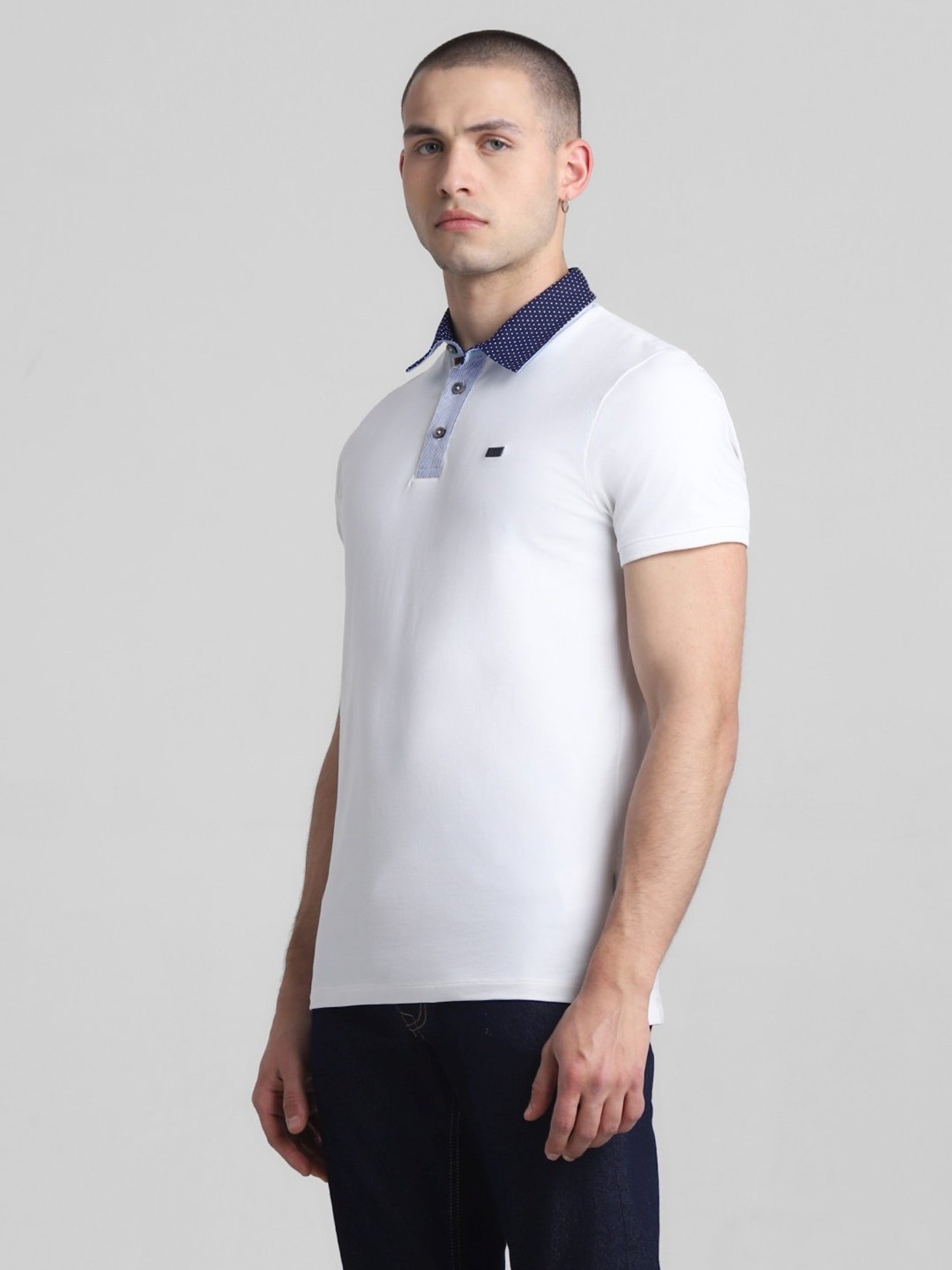 Jack & Jones Cloud Dancer Cotton Slim Fit Polo T-Shirt