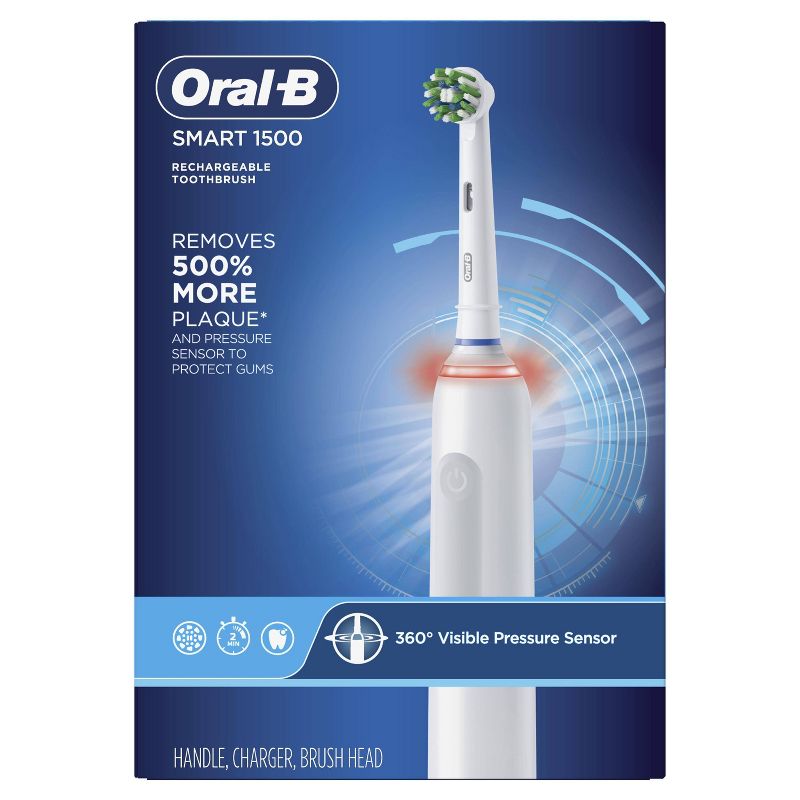 Oral-B Pro 1500 CrossAction Electric Power Rechargeable Battery Toothbrush Powered by Braun