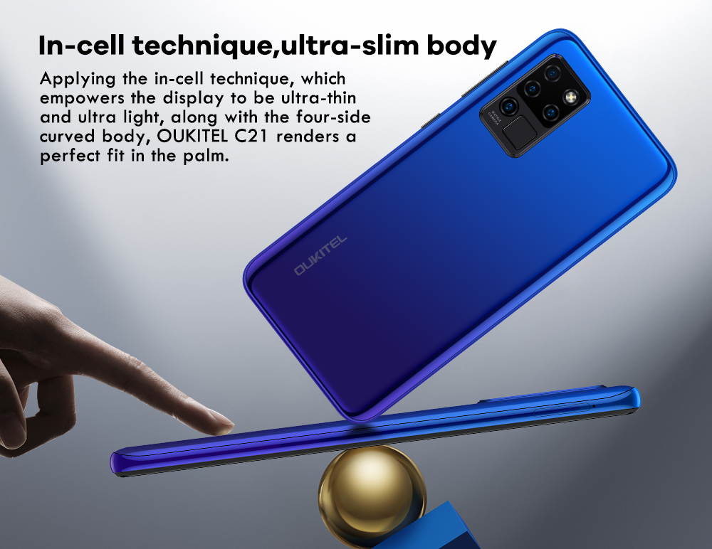 Mobile Phones,OUKITEL C21 6.4 Inches FHD+ SIM Free Unlocked Android 10.0 Dual SIM Smartphone 4g,4GB RAM+64GB ROM Helio P60 4000mAh Big Battery Four Cameras 20MP Front Camera Mobile Phone