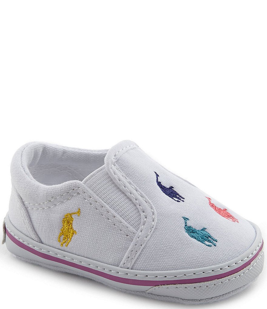 Polo Ralph Lauren Girls' Bal Harbor Slip-On Oxfordcloth Sneakers (Infant)