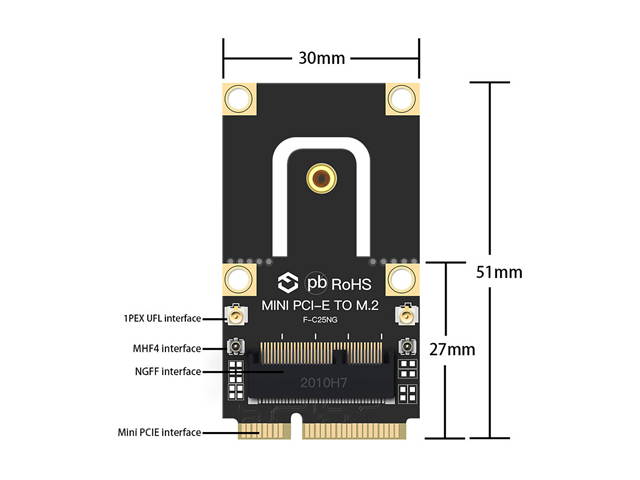 Mini PCI-E Wi-Fi 6 Intel AX200 Adapter Kit 2974Mbps Bluetooth 5.0 M.2 To Mini PCI Express Full Wifi Wireless Card AX200NGW 802.11ax/ac 160Mhz 2.4G/5G MU-MIMO OFDMA Windows 10 For Laptop Desktop
