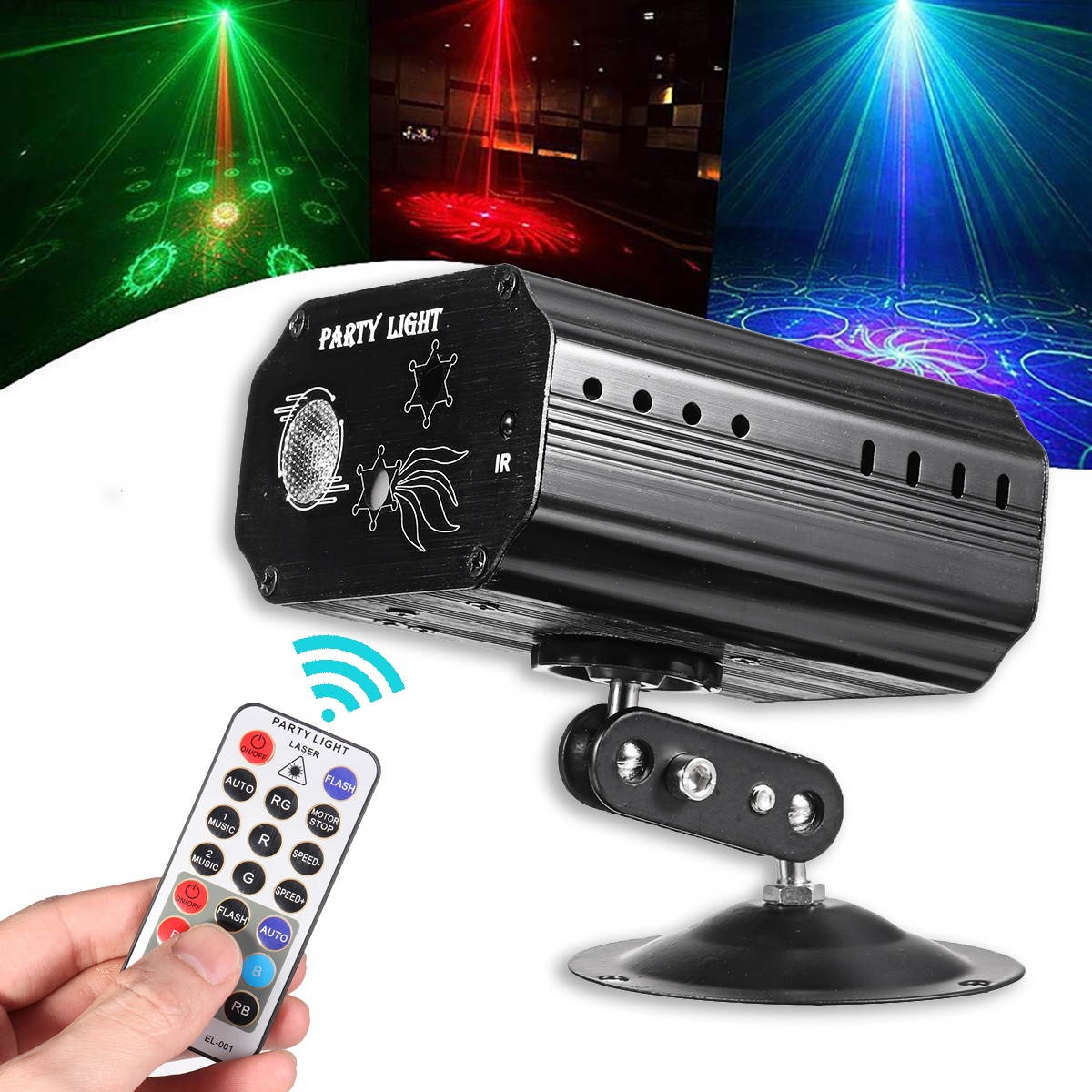 9W 48 Patterns RGB Projector LED Laser Stage Light DJ Disco KTV Home Party Lamp Decor AC100-240V EU Plug