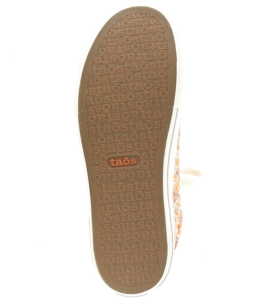 Taos Footwear Z-Soul Peach Floral Canvas Lace-Up Sneakers