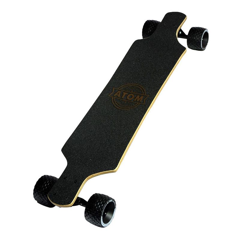 MBS 40026 Atom Drop Through 39-Inch Longboard Skateboard Cruiser with All-Terrain Wheels, Black and Wood