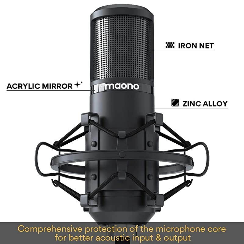 Podcast Microphone 192KHZ/24BIT  AU-PM420 Metal USB Condenser Cardioid PC Mic with Professional Sound Chipset for Gaming, Streaming, YouTube, Voice Over, Studio/Home Recording