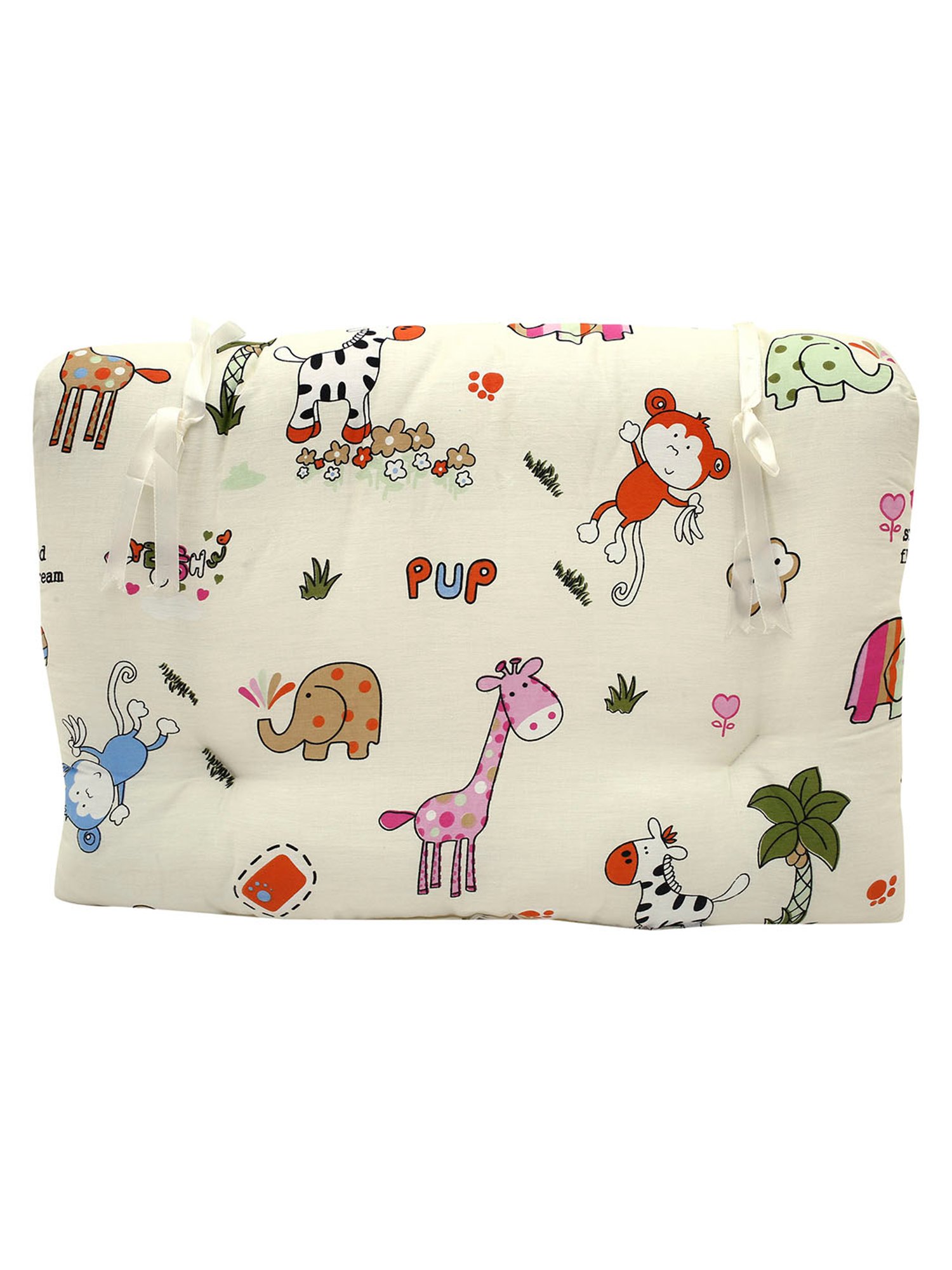 Baby Moo I Love Animals Cream Mattress Set with Neck Pillow and Bolsters