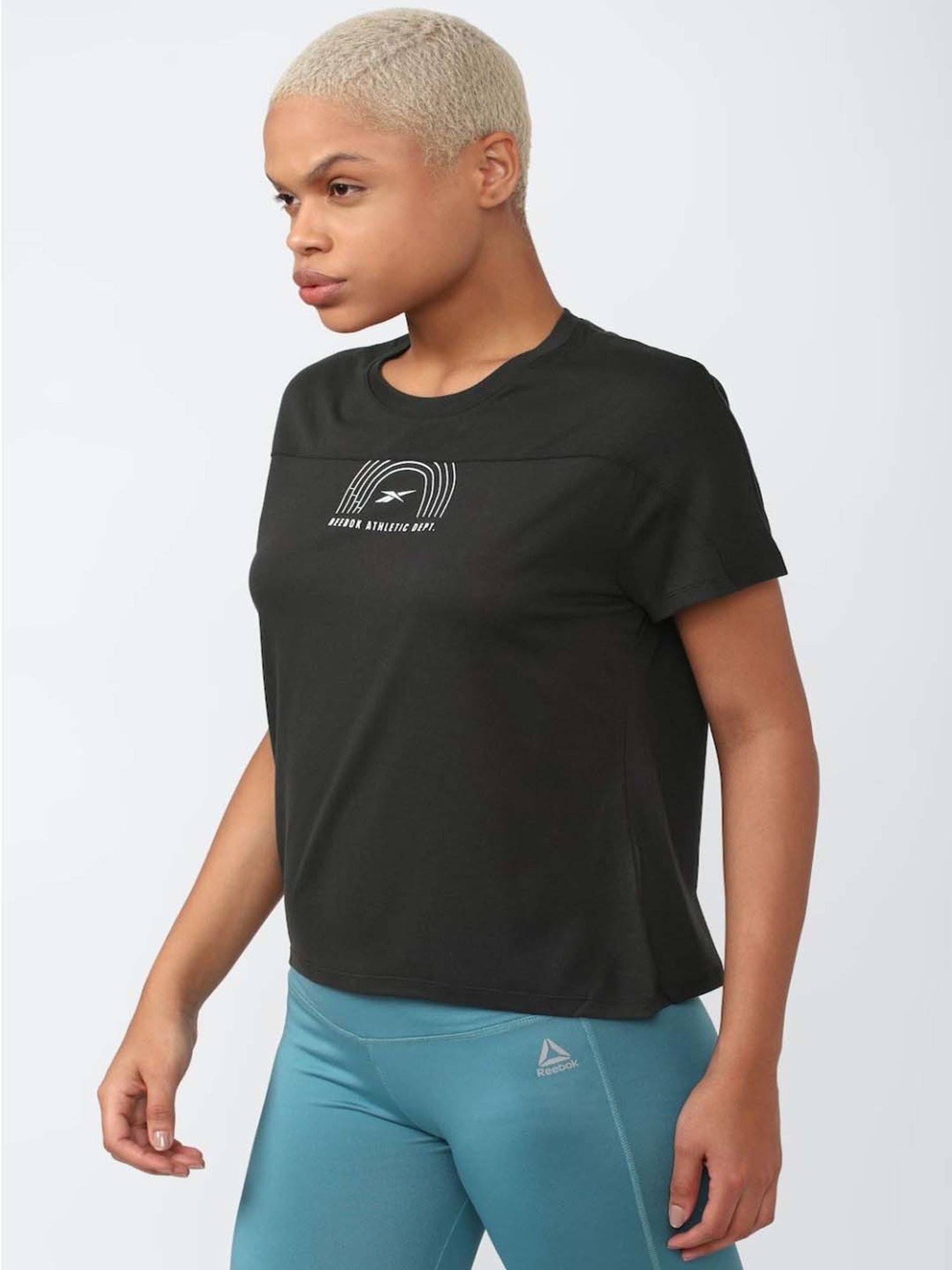 Reebok Black Graphic Print T-Shirt