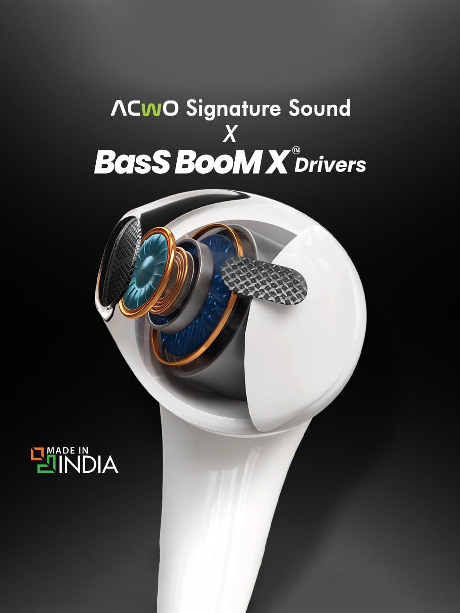 ACwO DwOTS 515 In Ear BT Earbuds with 50H Playtime, AI-ENC Technology (Pearl White, True Wireless)