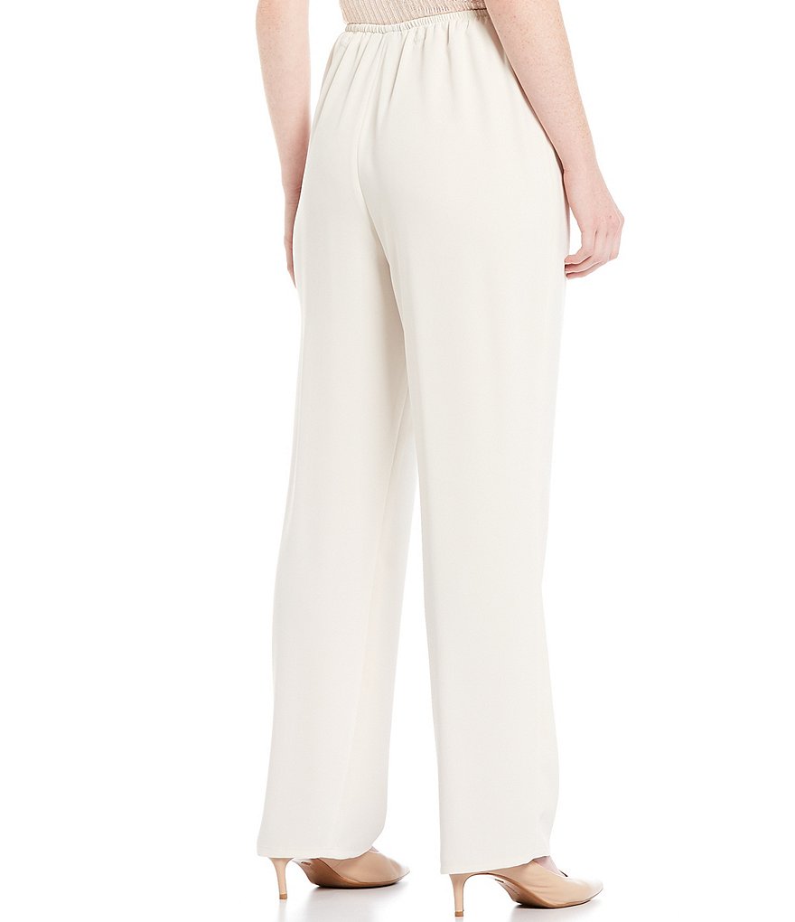 Caroline Rose Matte Crepe Pull-On Straight-Leg Pants