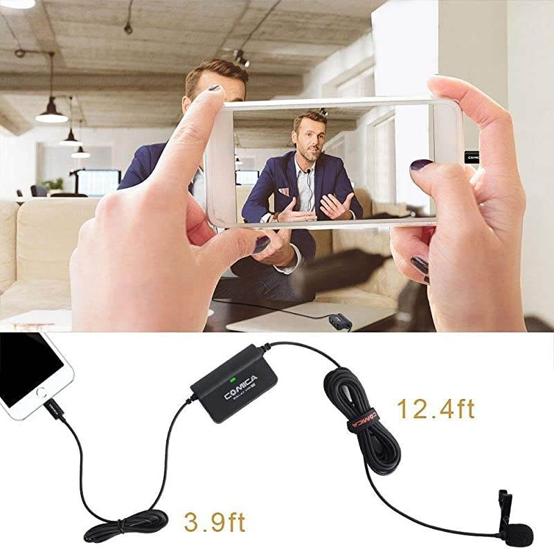 CVMSIGLAV V05 MI Omnidirectional Lavalier Lapel Microphone Portable Clipon Mic with MFI Certified for iPhone with Lightning Interface Compatible with iPhone iPad iPod and More