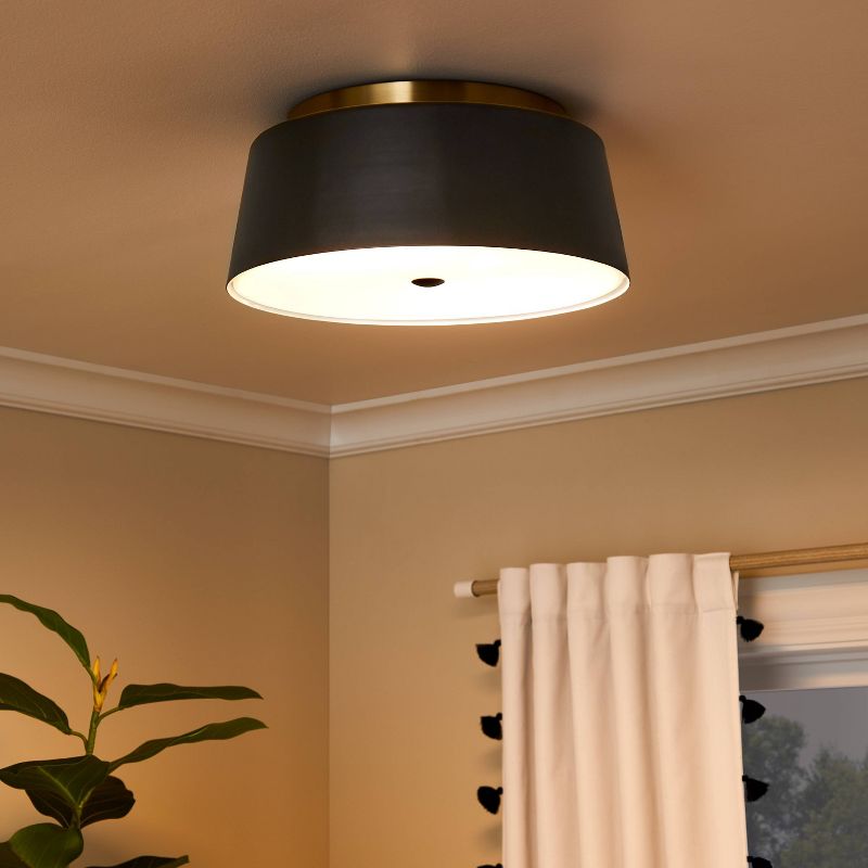 Semi Flushmount Ceiling Light Black/Gold - Pillowfort™