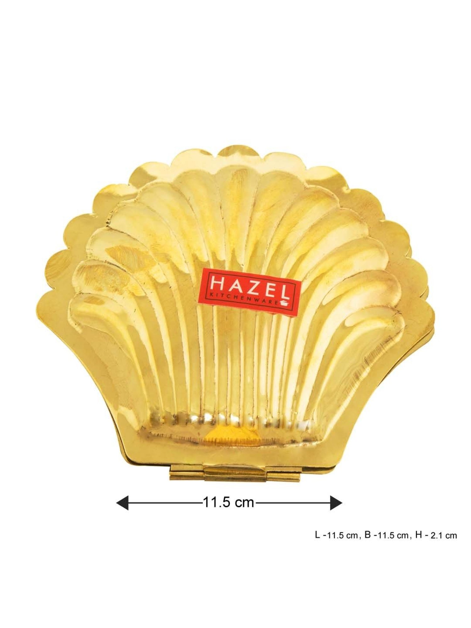 HAZEL Gold Brass Shell Kumkum Box - Set of 1