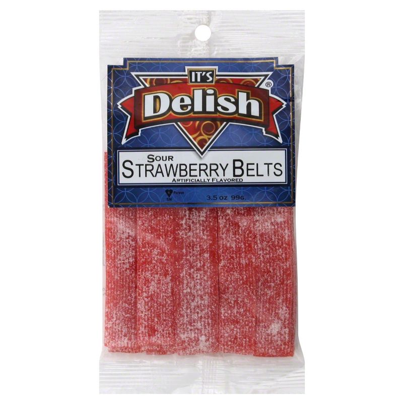 It's Delish Sour Strawberry Belts 3.5oz