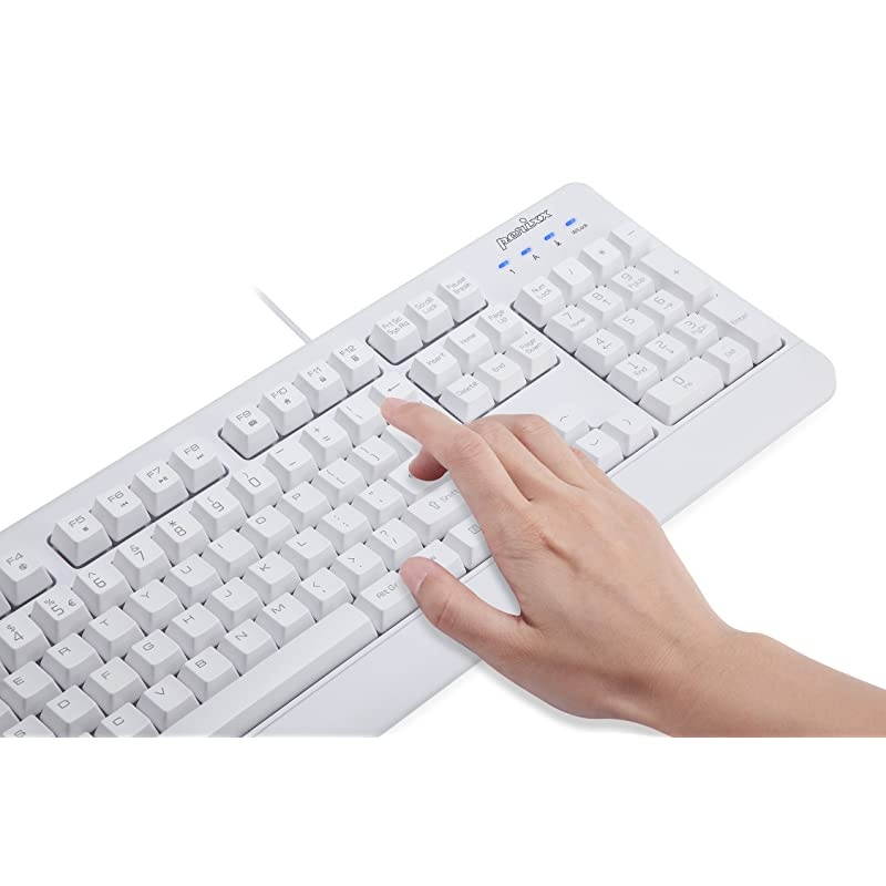 PERIBOARD517 Wired Washable USB Keyboard Certified with IP 65 Level White US English Layout