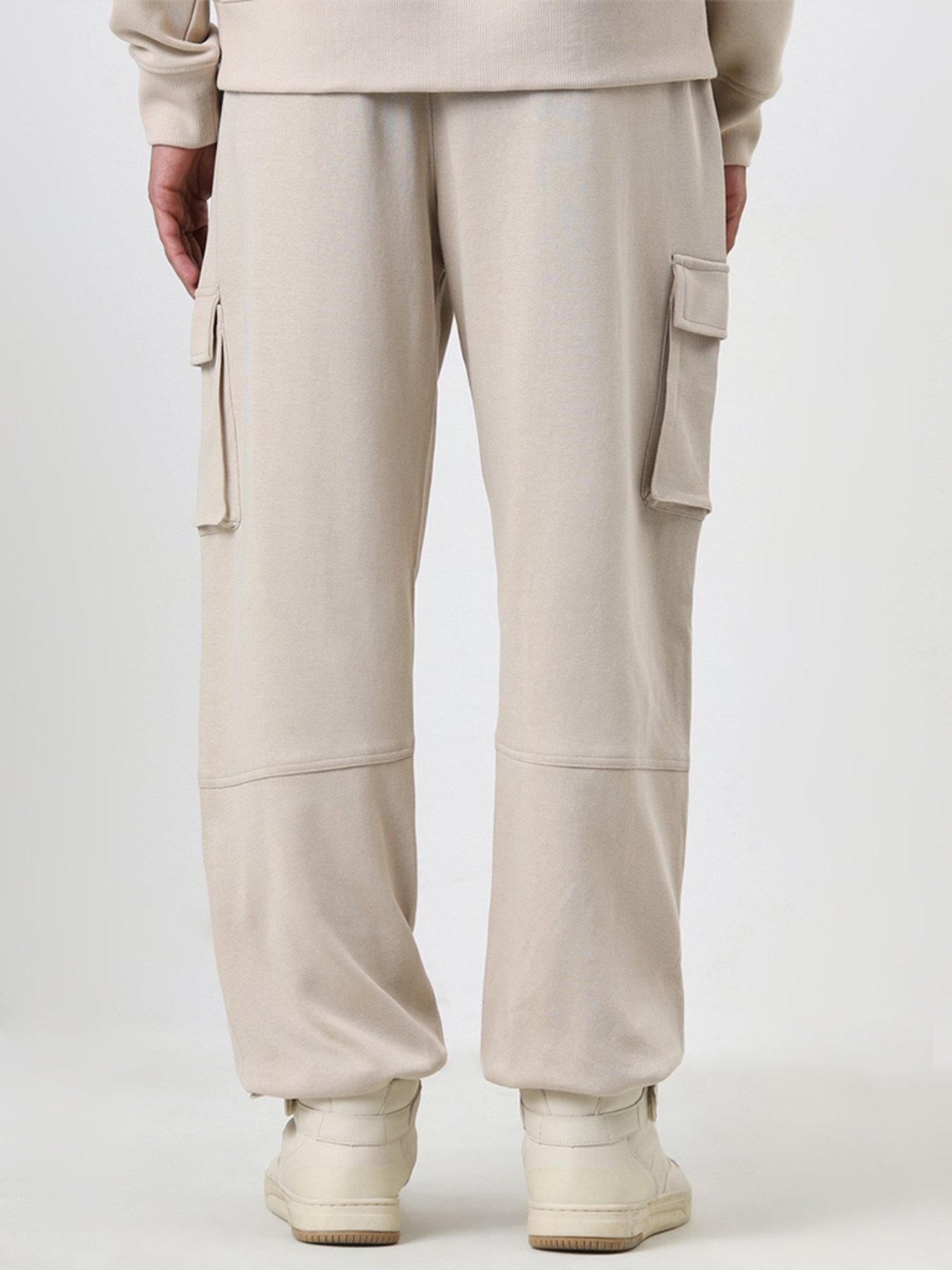 Studiofit by Westside Beige Relaxed Fit Mid-Rise Track Pants