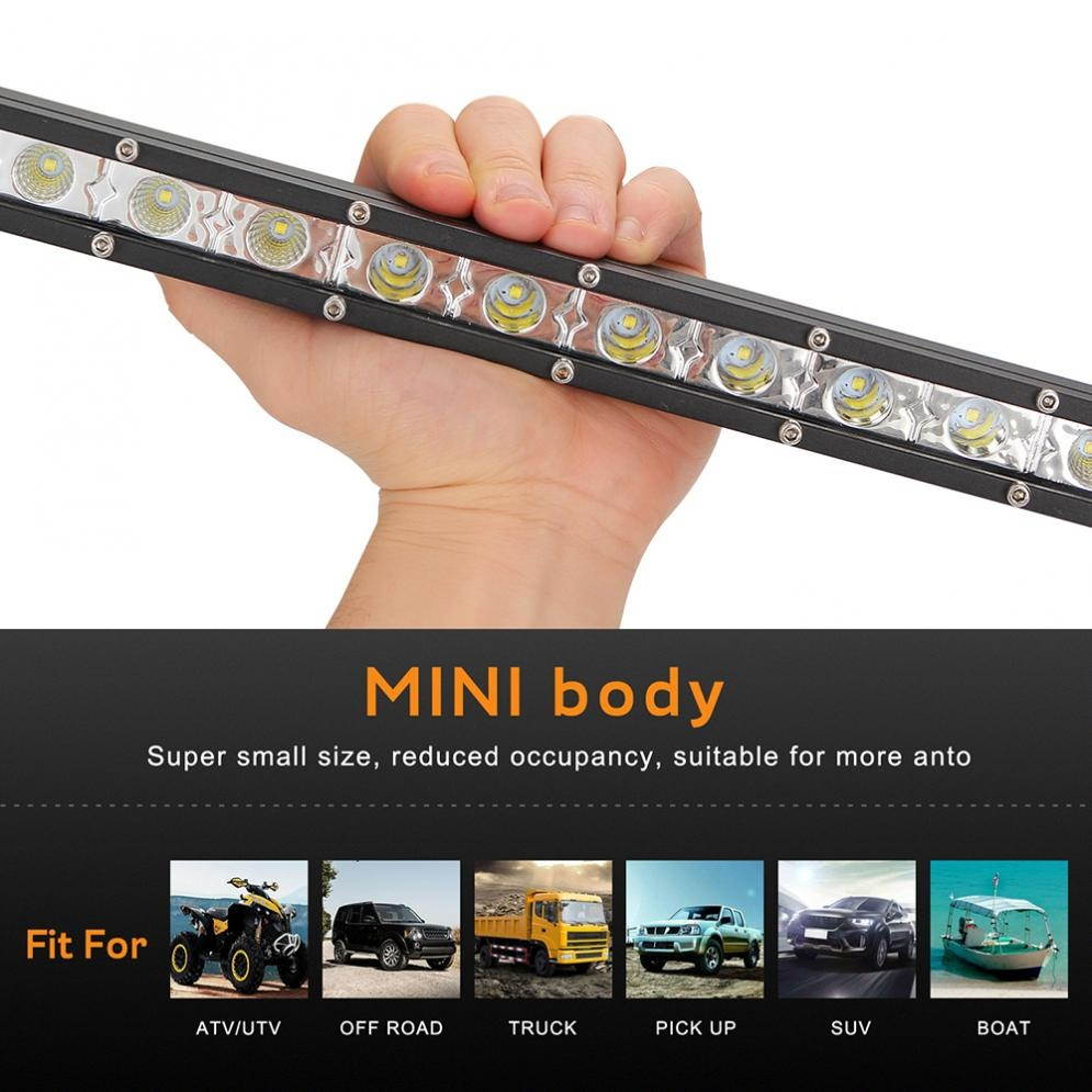 20 Inch 54W 6000K 5400LM Waterproof Car LED Strip Work Light Bar Single Row Off Road Led Lights  for Jeeps / SUV /Motorcycles