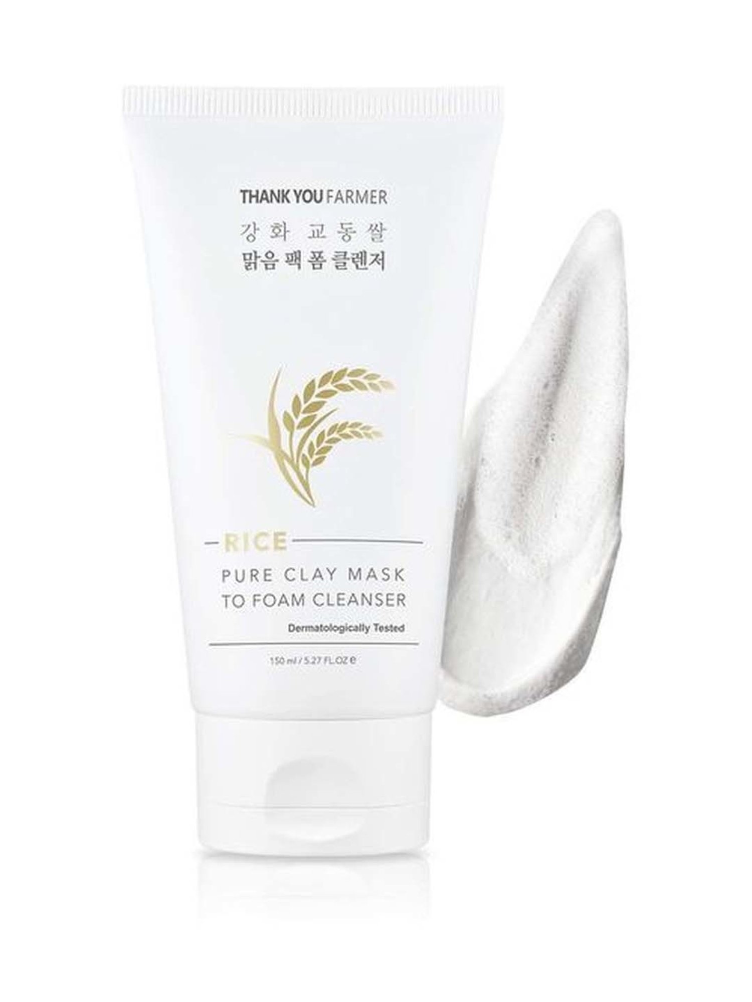 Thank You Farmer Rice Pure Clay Mask To Foam Cleanser - 150 ml