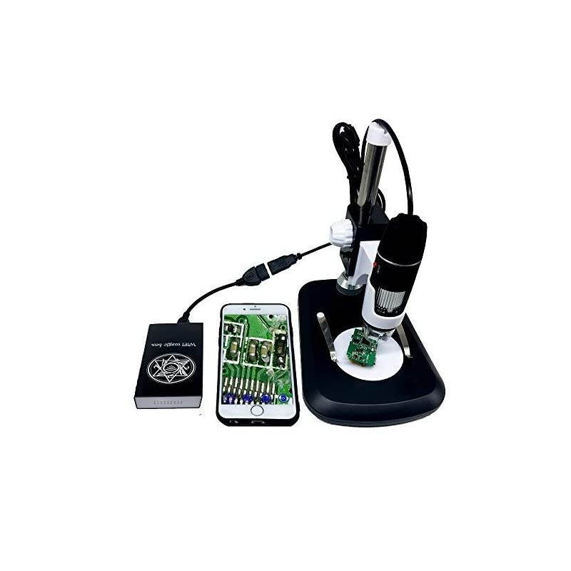 Wireless WiFi Box Compatible with iPhone iPad Android Phone Tablet Micro USBUSB to WiFi Converter for USB Digital Microscope Endoscope Borescope Mini Magnification Camera