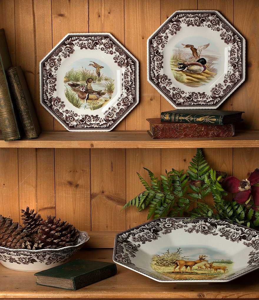 Spode Woodland Wood Duck Octagonal Plate