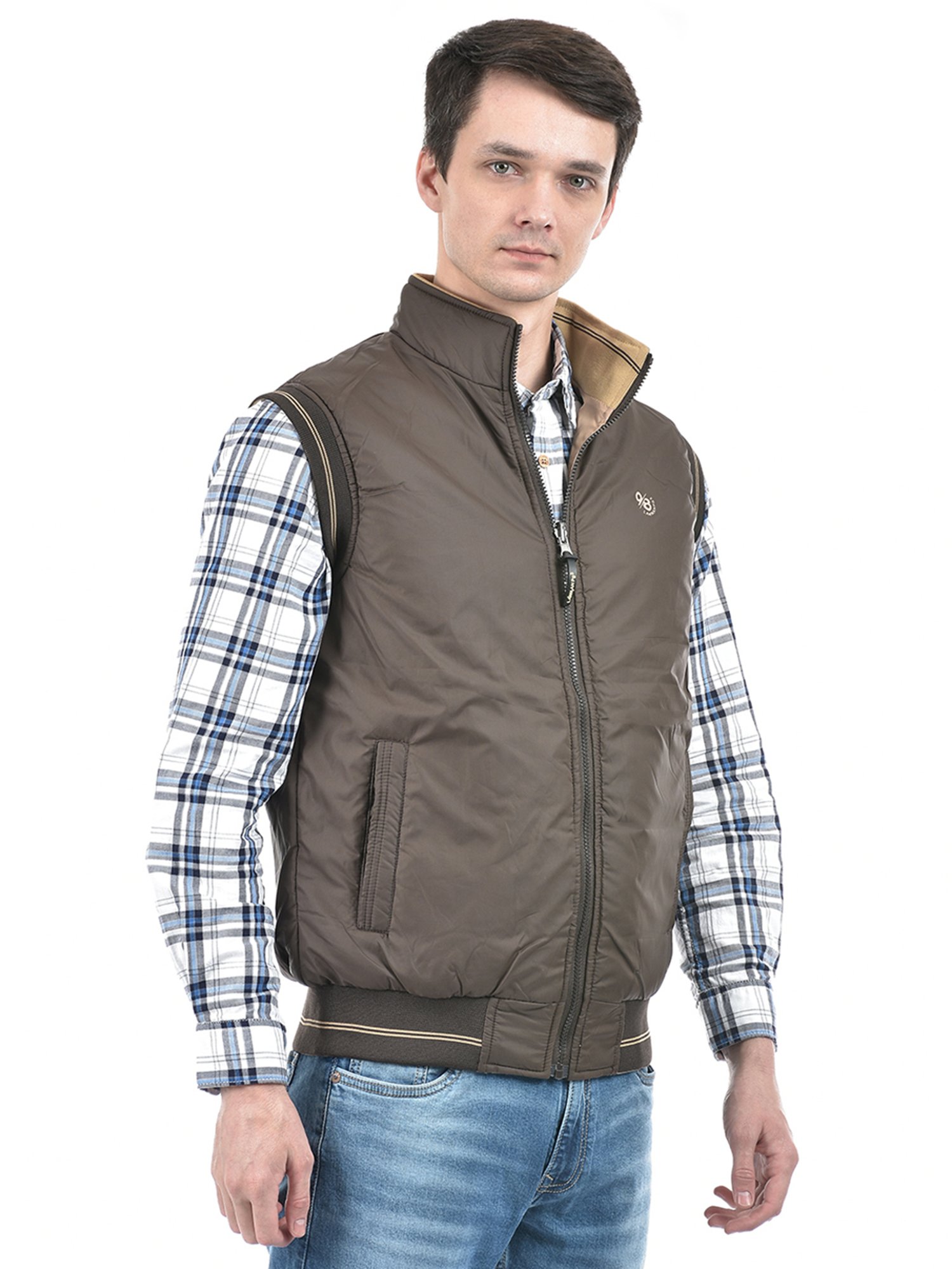 Lawman Pg3 Brown & Beige Regular Fit Reversible Jacket