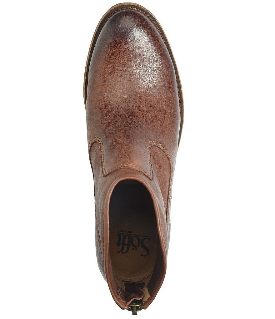 Sofft Aisley Unlined Leather Block Heel Western Booties