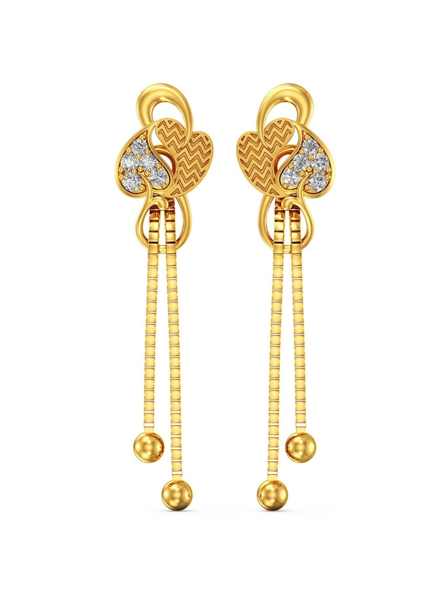 Joyalukkas Gold 22K Spark Dangler Earrings for Women