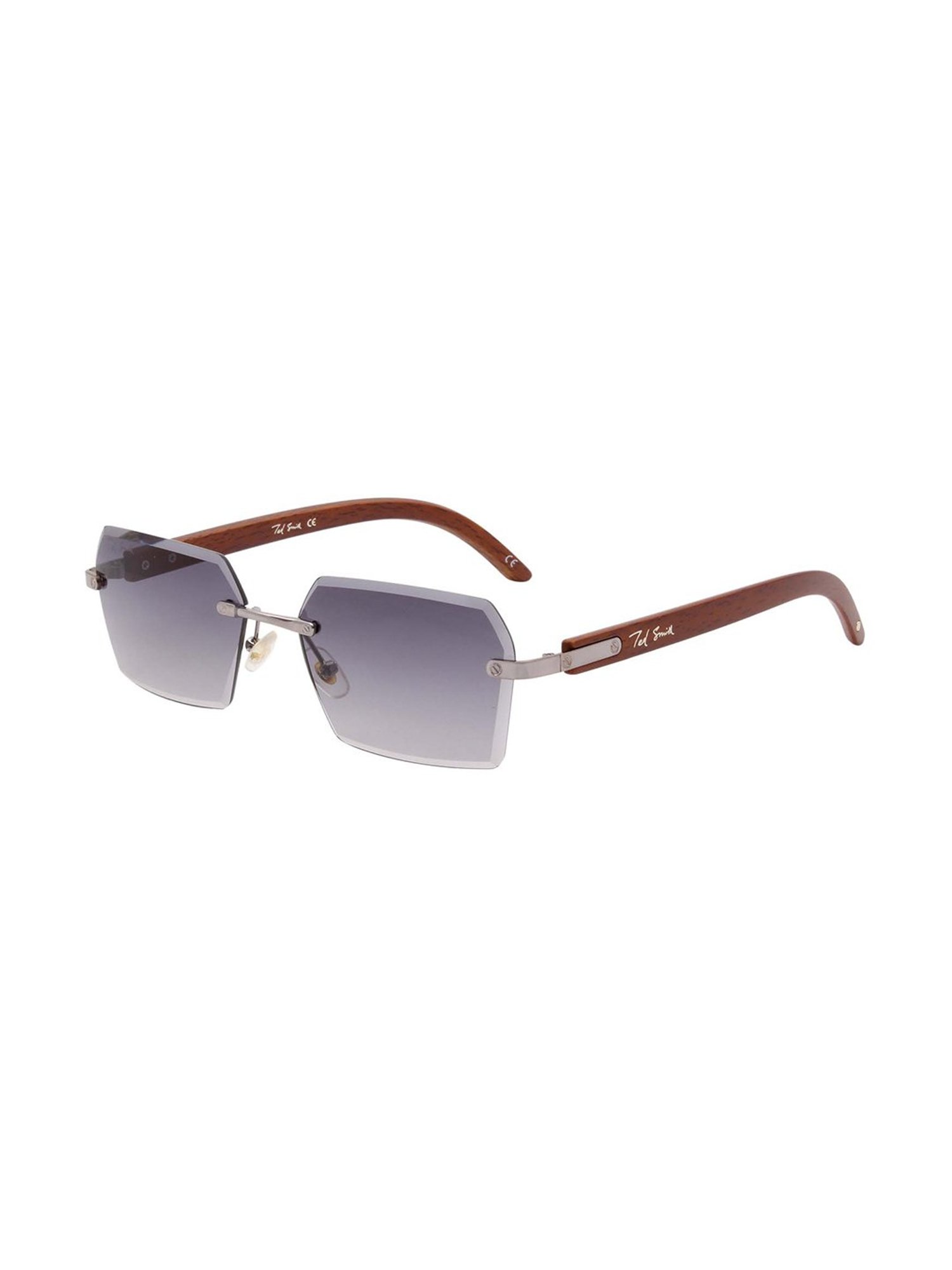 Ted Smith Grey Round UV Protection Unisex Sunglasses